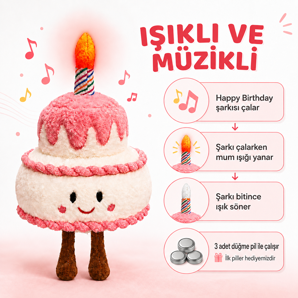 4658 PASTA 22 CM -IŞIKLI MÜZİKLİ