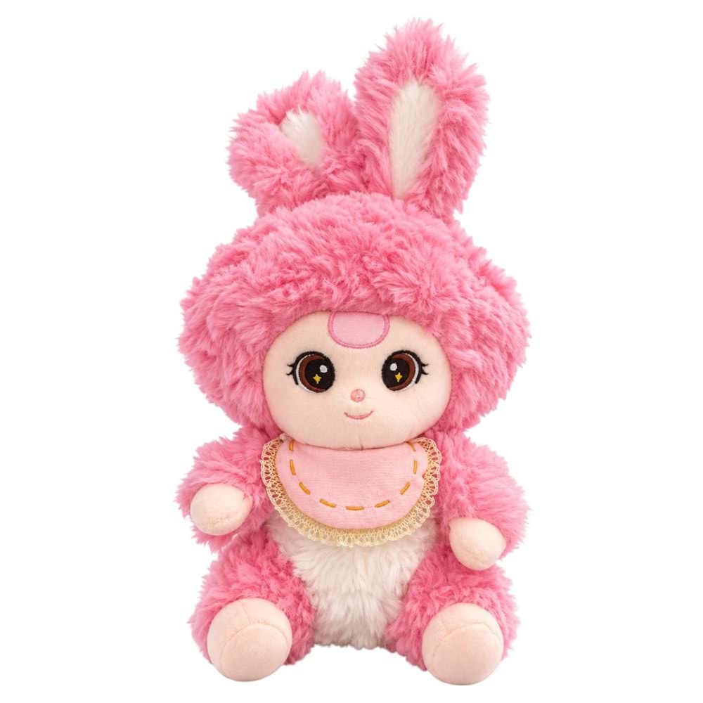 2224 TAVŞAN FİGÜRLÜ BEBEK 30 CM -BEYAZ