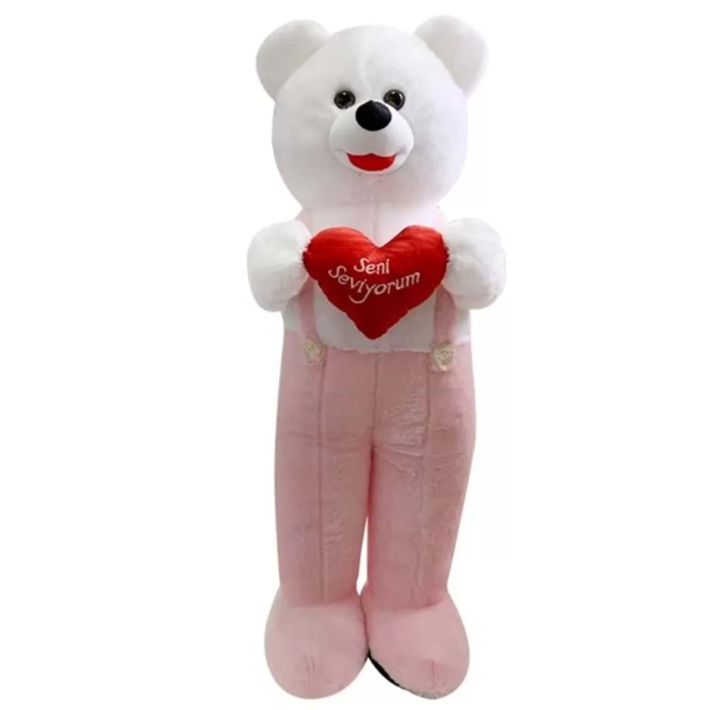 1076 KALPLİ TULUMLU AYICIK 115 CM-PEMBE