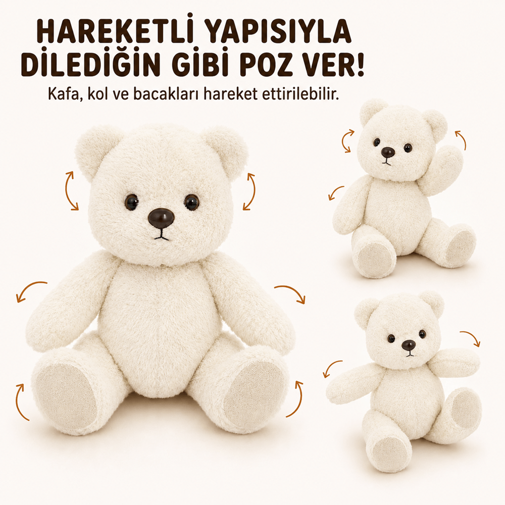 HAREKETLİ AYI 23 CM EKRU