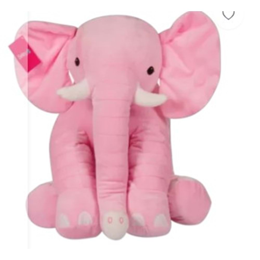 1277 OTURAN DİŞLİ FİL 40 CM-PEMBE