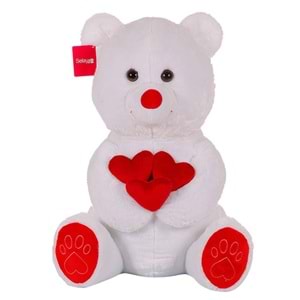 1011 KALPLİ SEVİMLİ AYI 65 CM-BEYAZ