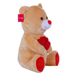1011 KALPLİ SEVİMLİ AYI 65 CM-KAHVERENGİ