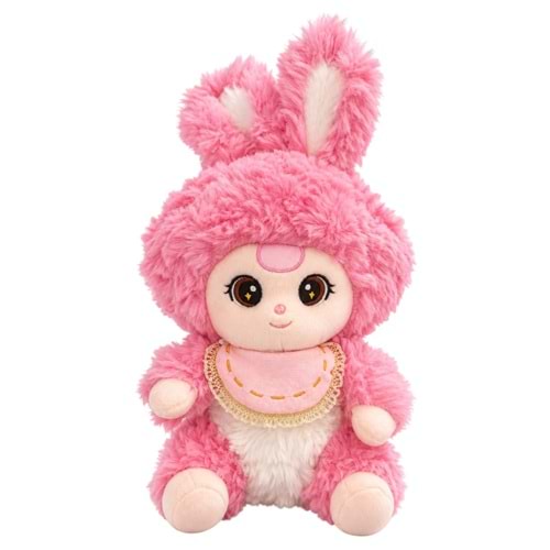 2224 TAVŞAN FİGÜRLÜ BEBEK 30 CM -BEYAZ