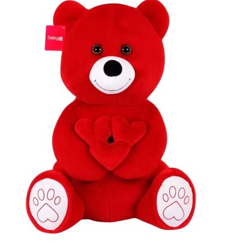 1011 KALPLİ SEVİMLİ AYI 65 CM-KIRMIZI