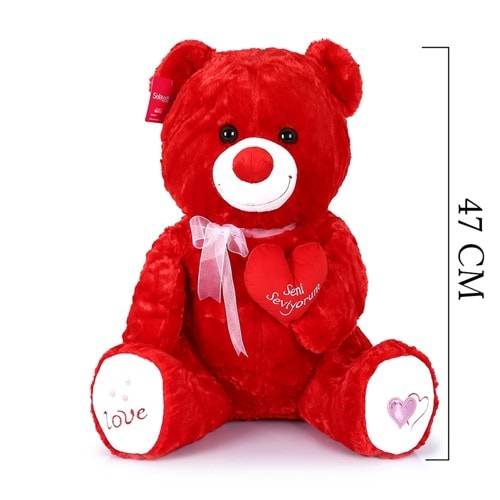 1030 YUMOŞ AYI 47 CM-KIRMIZI