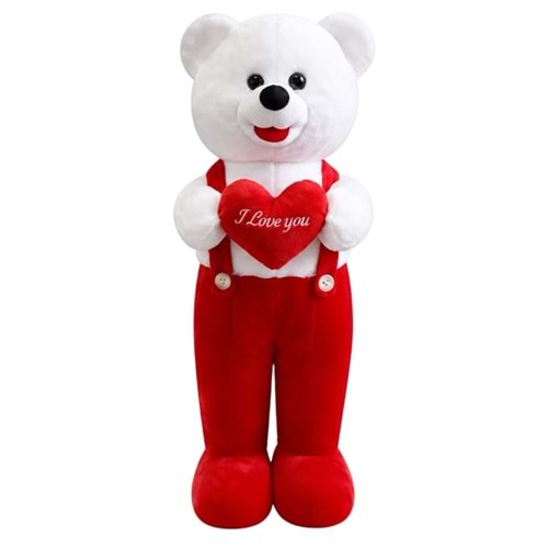 1076 KALPLİ TULUMLU AYICIK 115 CM-KIRMIZI
