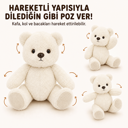 HAREKETLİ AYI 23 CM EKRU