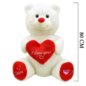 1028 SEVİMLİ AYI 80 CM-EKRU